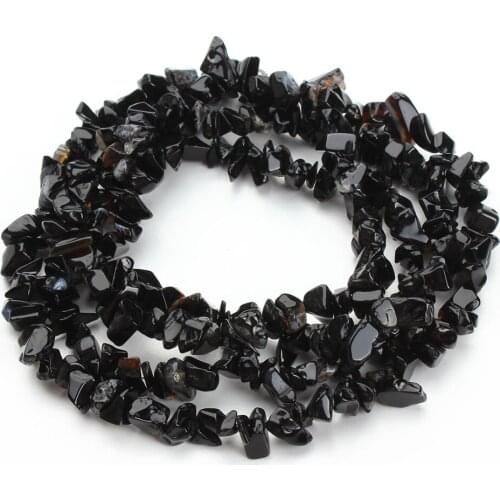 5-8mm 1Strand Approx.80cm/31.5" Natural Black Beads Stone Beads Irregular Gravel Semi Precious Stone DIY Fittings F1839