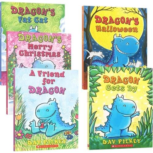 5 Book/set A Friend For Dragon English Story Picture Books for Children Learn English Reading Books for Kids