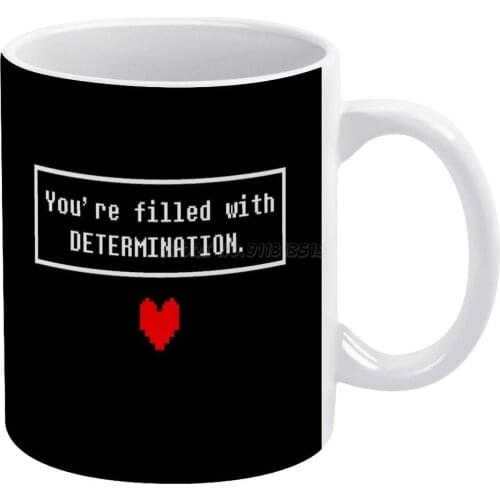 UNDERTALE-Determination White Mug White Ceramic Tea Cup Birthday Gift Milk Cups and Mugs Undertale Toriel under Tale Frisk Video
