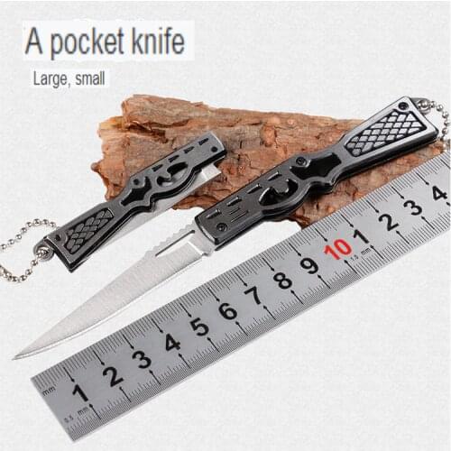 New pocket Outdoor camping folding440C Blade steel handle small knife field self-defense necklace Key chain fruit knife EDC tool