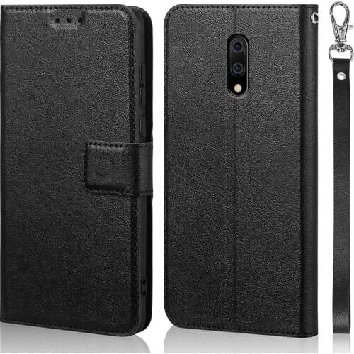 Shockproof magnetic Case for Oneplus 7 Phone Case flip leather Case Mobile silicone Shell Cover with card slots