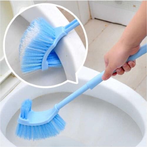 Bathroom WC Cleaning Brush Toilet Cleaning Brush Plastic Toilet Brush Scrubber Curved Clean Side Bending Handle Corner Brush