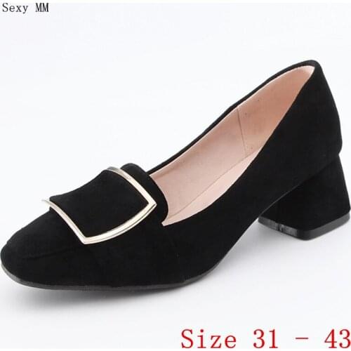 Pumps Women Oxfords Career Shoes Med High Heels Woman Med High Heel Shoes Small Plus Size 31 32 33 - 40 41 42 43