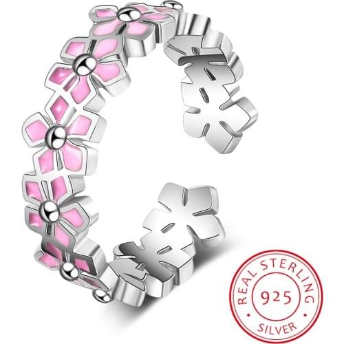 925 Sterling Silver Daisy Flower & Infinity Love Pave Finger Rings for Women Wedding Engagement Jewelry SCR390