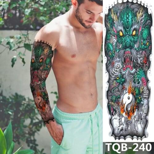 1Sheet Extra Large Temporary Tattoos Full Arm and Dragon Totem Arm Tattoo Sleeves for Men Women