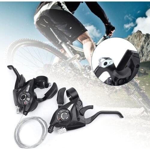 1Pair Bike Cycling Brake Handle Black V-Brake ST-EF51 Set 3 x 7 Shifter / Brake Lever Combo (21 Speed)