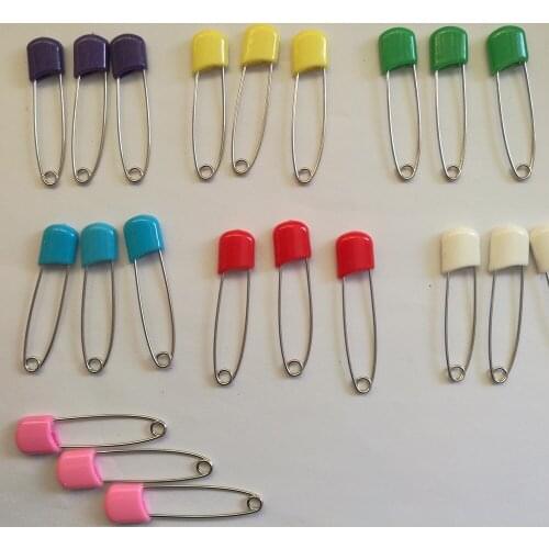 100pcs 57mm Stainless Steel Safety Pins Needles Large Colored Plastic Multipurpose Baby Pins Handmade Diy Accessories Safety Pin