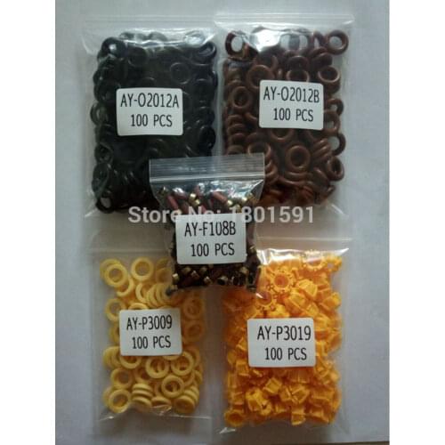 100unit/bag For BMW 0280150415 Fuel injector repair kit including fuel injector filter o-ring plastic washer pintle cap AY-RK004