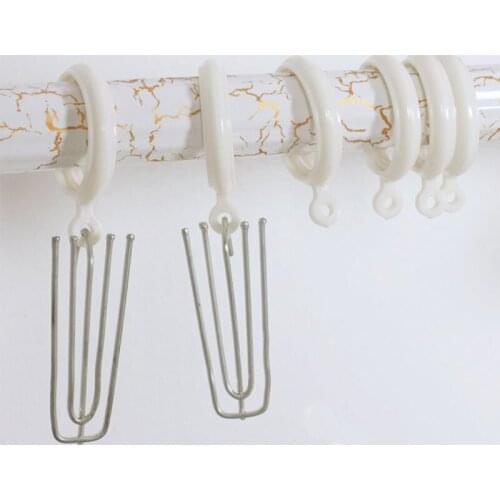15pcs Practical Aluminum Bath Shower Curtain Hooks Glide Rings Hooks Convenient Home Bathroom Accessories