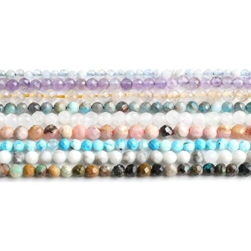 2-2.5mm Natural Faceted Apatite Howlite Quartzs Howlite Stone Beads Round Loose Beads for Jewellery Making DIY Bracelet 15