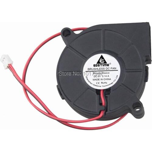 20 pcs lot Gdstime 5V 2p 2.0 Brushless Turbine Blower Cooling Fan Exhaust DC 50mm x 15mm 5cm