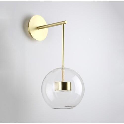 2019 Wholesale Modern Hotel Clear Crystal Light Bulb Glass Indoor Wall Lamp Lustre Led Industrial Decor wall lights for home