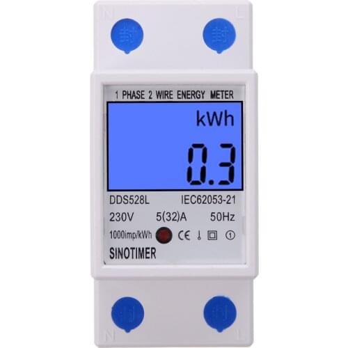 230V 5-32A 50Hz Digital Energy Meter Kwh Meter Wattmeter Analysis Instruments Electrical Power Meters