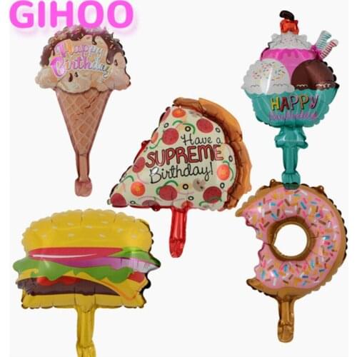 50 mini foil balloon ice cream pizza burgers Balloon birthday party decoration supplies children toys air globe