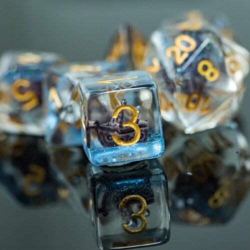 7Pcs/set Sailboat DND Dice D&D Dice D4 D6 D8 D10 D% D12 D20 Polyhedral Games Dice Set for Table Games MTG RPG