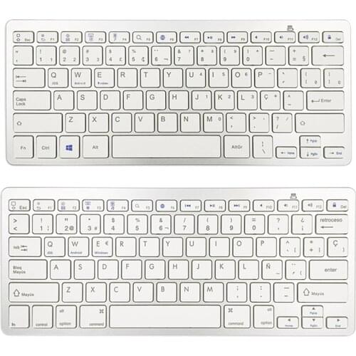 Wireless Portuguese Keyboard 78-key Bluetooth Floating Button for PC Laptop