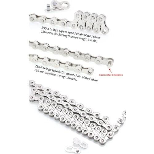 Road Bike 100L / 114L / 116L Speed Semi-Hollow Bicycle Chain Quick Release Buckle High Quality Bicycle Chain1,6,7,8,9,10,11MTB