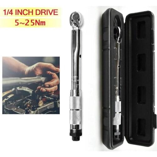 Professional Adjustable 1/4 Inch 5-25NM Square Drive Torque Wrench Accurately Bicycle Repair Tool Kit Spanner Hand Tool Set