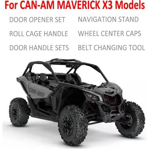 For Can-Am Maverick X3 Models Door Opener Roll Cage Handle Sets Belt Changing Tool Wheel Rim Hub Center Caps Navigation Stand