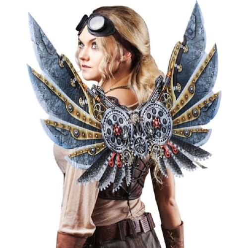 Adult Boy and Girl Kids Halloween Decoration Carnival Party Steampunk Costume Blade Wings Cosplay Masquerade Face Wings