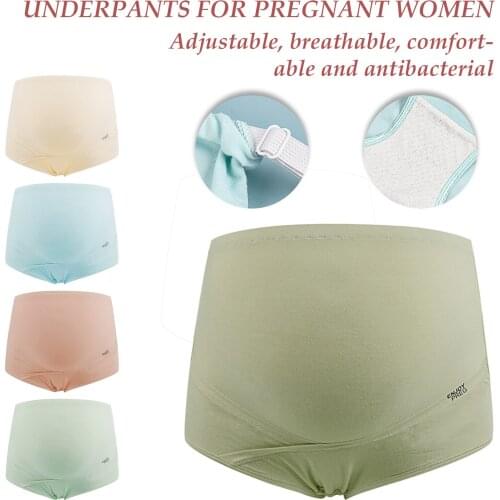 Breathable Cotton Adjustable Maternity Underwear High Waist Belly Support Pregnant Women Underwear Solid Color Women Panties