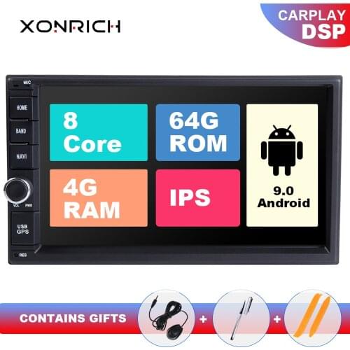 IPS DSP 4G RAM 64G 7Inch 2 Din Android 9.0 AutoRadio Qcta Core Universal Multimedia Car NO DVD player GPS Stereo Audio Head unit