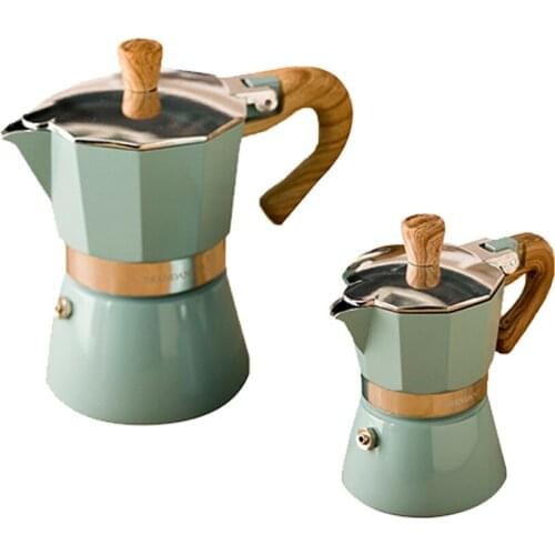 150/300ML Coffee Maker Pot Aluminum Italian Stovetop Mocha Espresso Percolator Stove Top Pot Cafetera Maker Cafe Tools Green