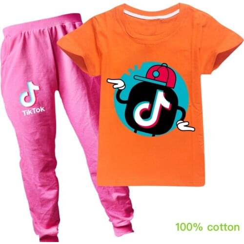 TIK TOK Boys Clothing Sets Spring Summer Cotton T Shirt+Pants Kids Clothes Suit High-quality Clothing Set For 2-16 Years