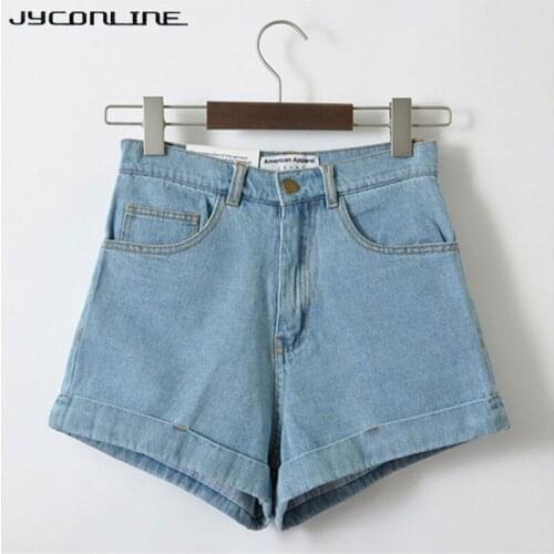 Hot 2017 High Waist Denim Shorts Women Jeans Shorts Feminino Retro Boyfriend Jeans Womens Shorts Plus Size Trousers Short Femme