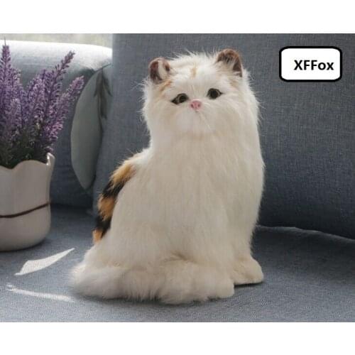 Cute real life sitting cat model plastic&furs simulation cat doll gift about 20x10x12cm xf1297