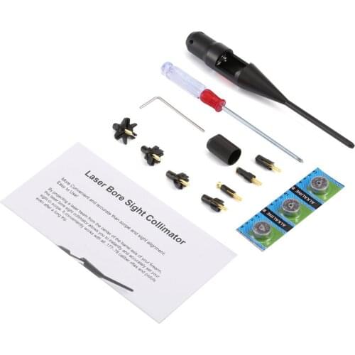 635-655nm Windage Elevation Adjustable Red Laser Boresighter Bore Sighter Kit For Hunting .17 To .78 Caliber Hunting Hand Gun