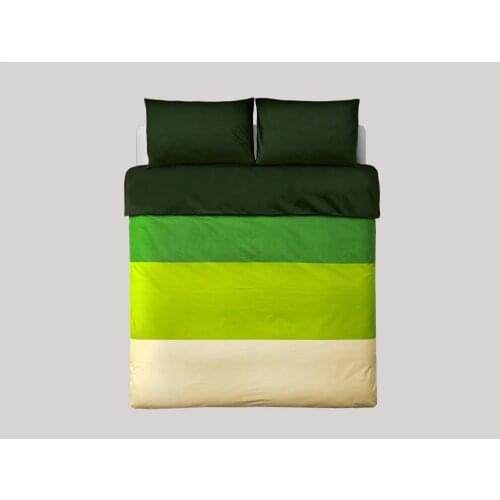 100% Cotton Stripe Duvet Cover Set Without Comforter High Quality Western Style Pigment Printing Green 4 pcs Bedding Sets 2 size