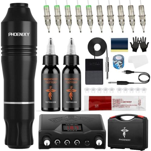 Tattoo Kit Machine For Permanent Use Power Supply Complete Tattoo Kit Pigments For Permanent Makeup Professional Tattoo Pen Set