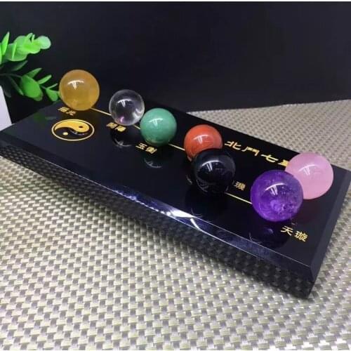 Natural seven - color crystal ball seven - star array of items to attract wealth transfer to promote the cause of the beidou