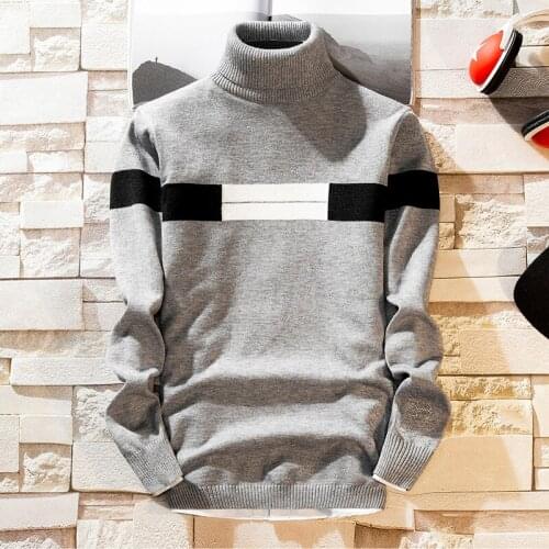 NEW Autumn New Mens Turtleneck Sweaters Pullover Male Solid Color Slim Fit Turtleneck Sweater Tops Knitted Pullovers M-3XL
