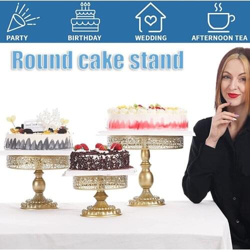 Newly Metal Round Cake Stand Multipurpose Cookies Cupcake Dessert Display Plate for Wedding Birthday Parties