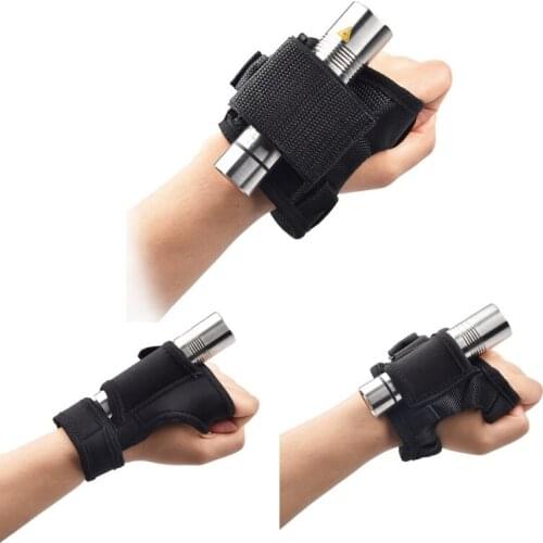 Balight Underwater LED Torch Flashlight Diving Dive Glove Holder Soft Black Neoprene Hand Arm Mount Wrist Strap Glove