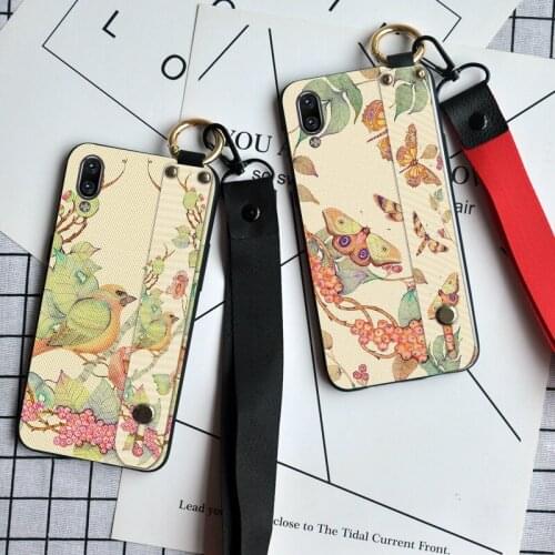 Wrist Strap Soft TPU Phone Case For Vivo Y91 Y91i Y91C Y93 Y95 Y97 Phone Holder Lanyard Cover For Vivo V11 Pro V11i