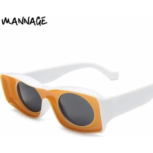 Personality Concave Square Sunglasses Women Men Couple Party Sun Glasses Fashion Candy Color Hip Hop Summer Shades