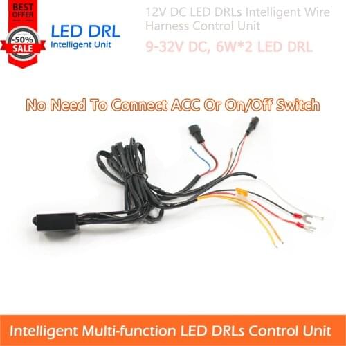 1 Set 9-32v DC LED Daytime Running Light Intelligent Control Multi-function Wire Harness Unit