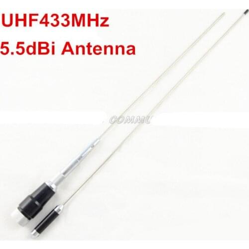 UHF 433MHz high gain car mobile radio PL259 stainless steel whip antenna 5.5dBi