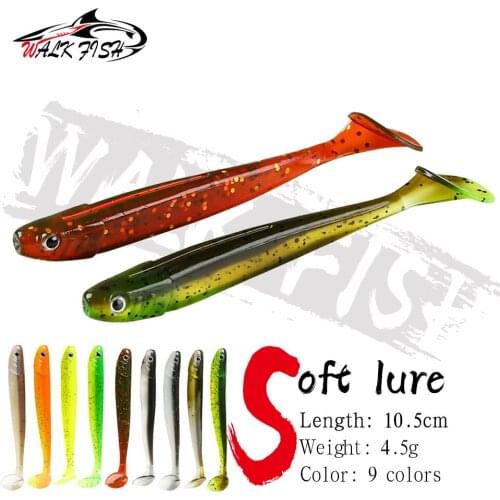 WALK FISH 5PCS/Lot 10.5cm 4.5g Worm Soft Lures Artificial Fishing Bait Jig Swim Shad Minnow Fishing Tackle Fishing Lures Peche