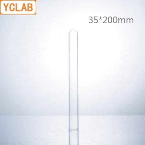 YCLAB 10PCS 35*200mm Glass Test Tube Flat Mouth Borosilicate 3.3 Glass High Temperature Resistance Labware