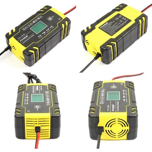 Car Battery Charger Auto Recharge Smart Display Short Start Polarity Over Charge Protection Three-Stage Automatic Charging