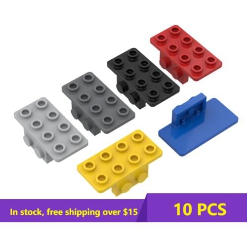10PCS MOC Bricks 93274-21731 Bracket 1 X 2 - 2 X 4 for Building Blocks DIY Story Educational High-Tech Spare Toys