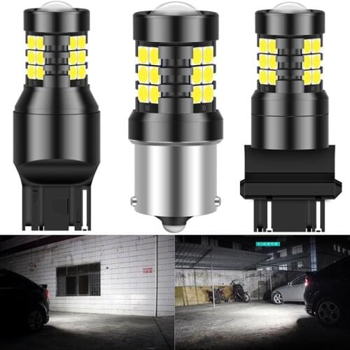 2pcs 1200Lm t15 w6w led Light Reversing lights 1156 BA15S 7440 T20 3157 Led Turn Signal Auto DRL Daytime Running Light White 12V