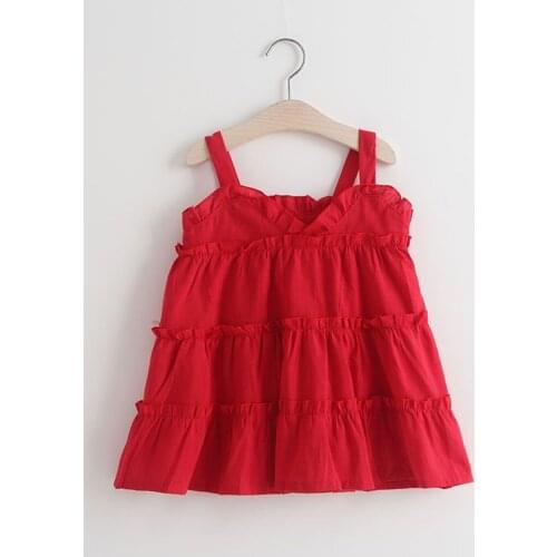 2019 Toddler Kid children Baby Girls Dresses clothes Solid Ruffles Ruched Slip Dress Casual Clothes girl costume princess dress