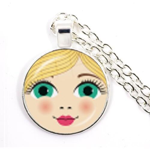 2021 New Arrival матрёшка matryoshka Russian Necklace Fashion Glass Cabochon Pendant Necklaces Jewelry for Kids