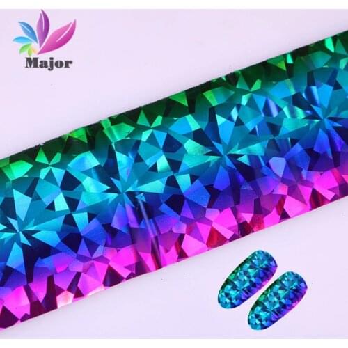 4cm*100cm Holographic Nail Foil Shinny 3D Diamond Design For Nail Art Manicure Transfer Sticker Decoration DIY