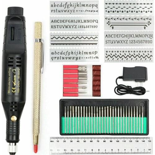 54Pcs Electric Micro-Engraver Pen Mini DIY Engraving Scriber Pen Tool Kit For Jewelry Ring DIY Marking Etching Adjustable Speed